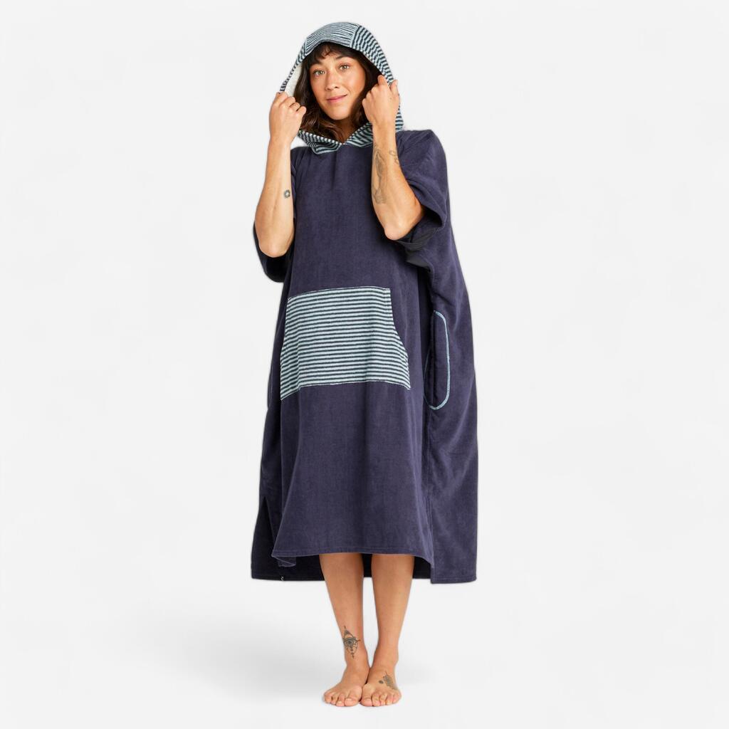Adult Surf Poncho from 150 cm 900 Fish blue grey